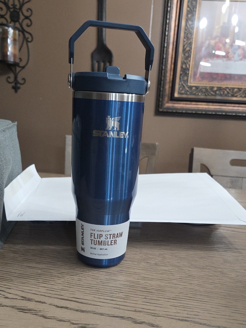 Stanley Blue Flip Straw Tumbler - Insulated Travel Cup